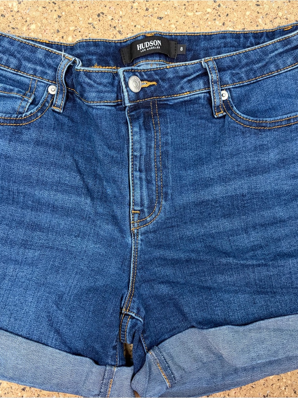 Hudson Jeans Women's Rolled Hem Ankle-Length Denim Shorts - Blue
